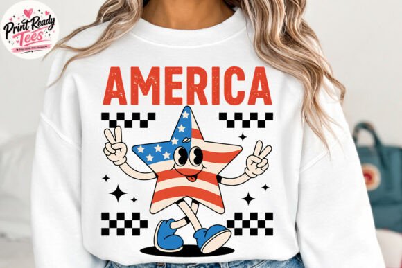 America Star PNG: Your Go-To 4th of July PNG for Retro Vibes