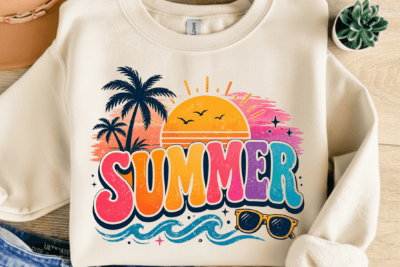 Capture That Golden Hour Glow: The Summer Beach Sunset Shirt PNG