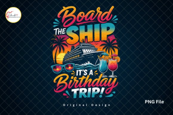 Cruise Birthday Vacation PNG: Vibrant Sublimation Designs for Sea Celebrations