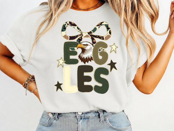 Eagles Mascot Coquette T-Shirt Design: A Bold Blend of Patriotism and Style