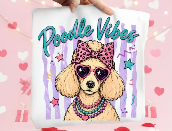 Embrace Playful Elegance with Poodle Vibes PNG