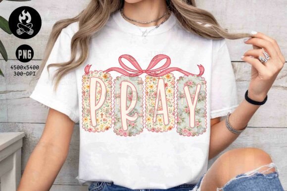Floral Pray Bow Christian SublimationPng: A Faithful Design Asset