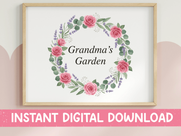 Grandma's Garden Rose Wreath SVG PNG: A Timeless Design Asset
