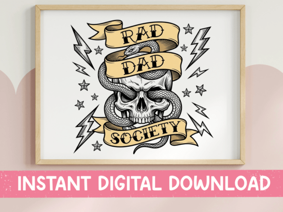 Rad Dad Society SVG PNG Skull Snake: A Design Asset with Attitude