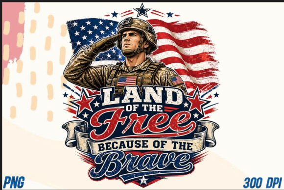 Soldier Land of the Free USA America PNG: A Graphic for Patriotic Projects