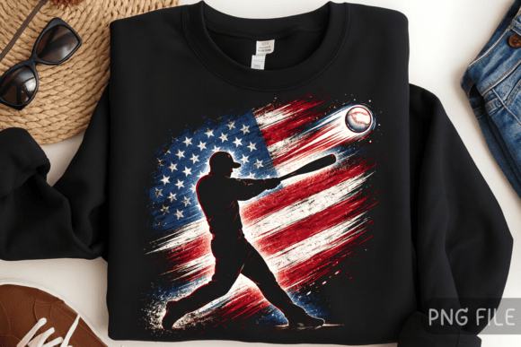 USA Baseball Player PNG: Bold Patriotic Graphics for Your Projects