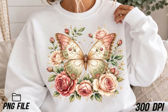 Vintage Butterfly and Roses PNG: A Designer's Secret Weapon